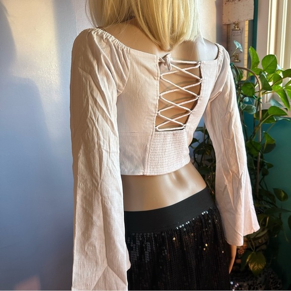 Free People bell sleeves crop top - Picture 7 of 12